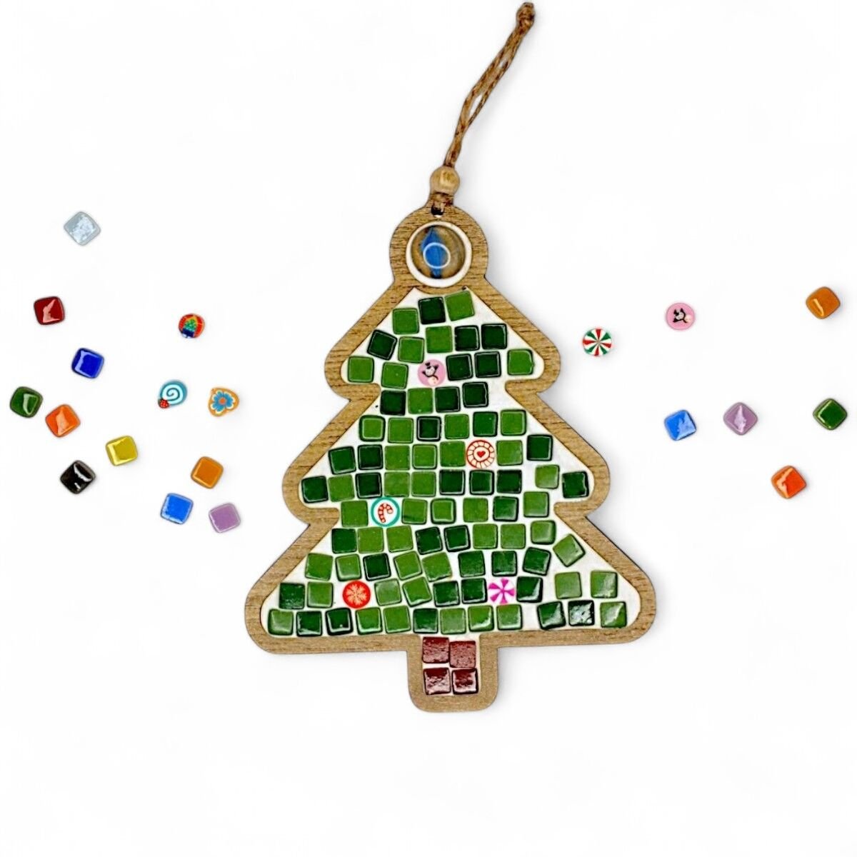 Çam Ağacı Figürü - Yılbaşı Konsepti - Mia Ahşap Mozaik Seti- Çocuk Aktivite Seti - Standart Atölye