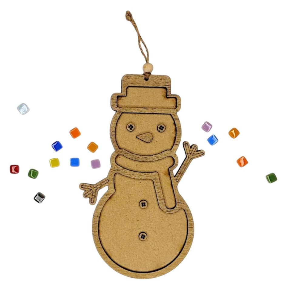 Kardan Adam Figürü - Yılbaşı Konsepti - Mia Ahşap Mozaik Seti- Çocuk Aktivite Seti - Standart Atölye