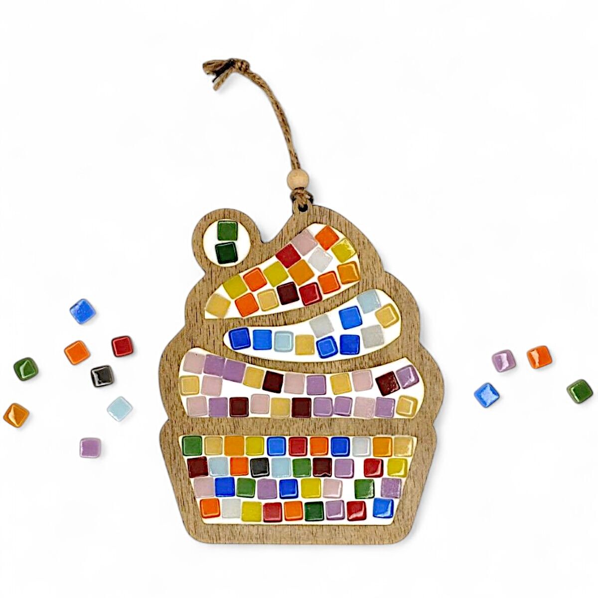 Cup Cake Figürü - Mia Ahşap Mozaik Seti- Çocuk Aktivite Seti - Standart Atölye