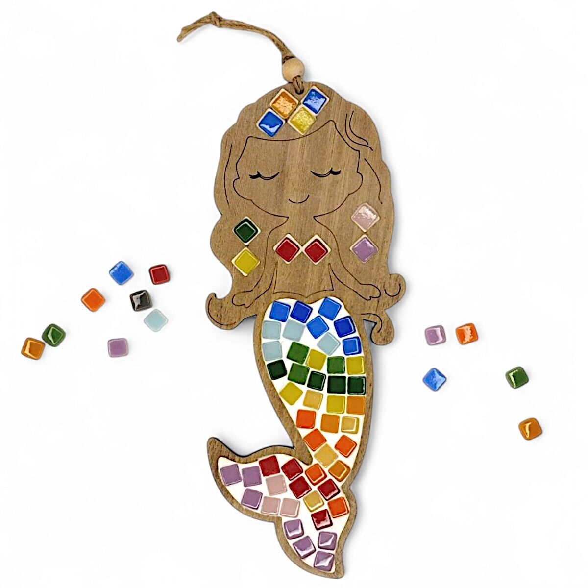 Deniz Kızı Figürü - Mia Ahşap Mozaik Seti- Çocuk Aktivite Seti - Standart Atölye