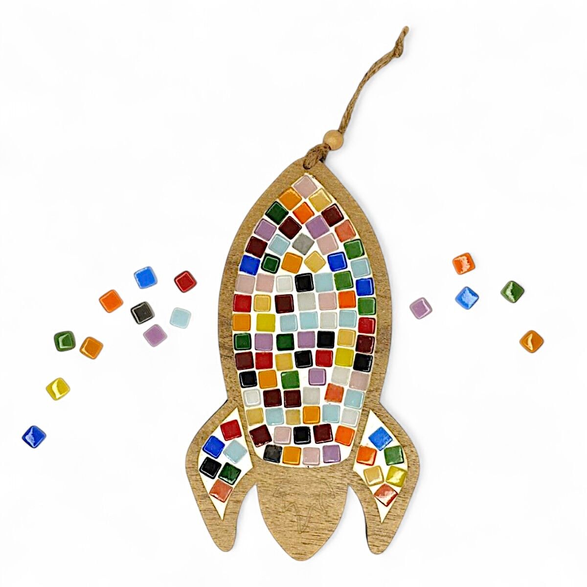 Roket Figürü - Mia Ahşap Mozaik Seti- Çocuk Aktivite Seti - Standart Atölye