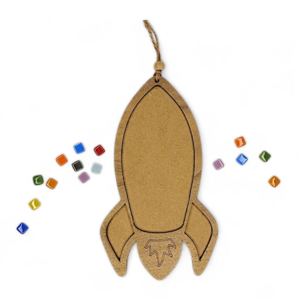 Roket Figürü - Mia Ahşap Mozaik Seti- Çocuk Aktivite Seti - Standart Atölye