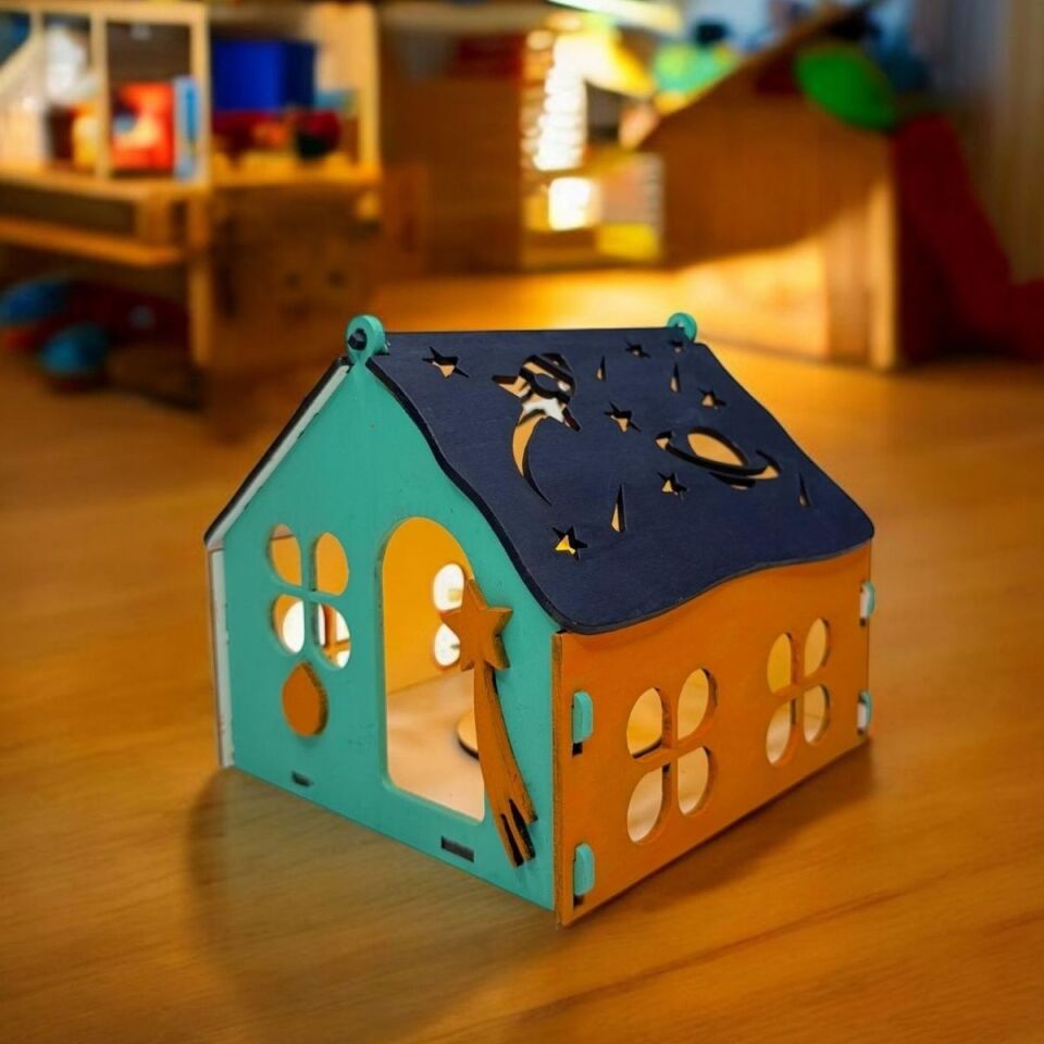 Uzay Temalı Gece Lambası - Çocuk DIY (Kendin Yap) Seti - Mia Creatve Art