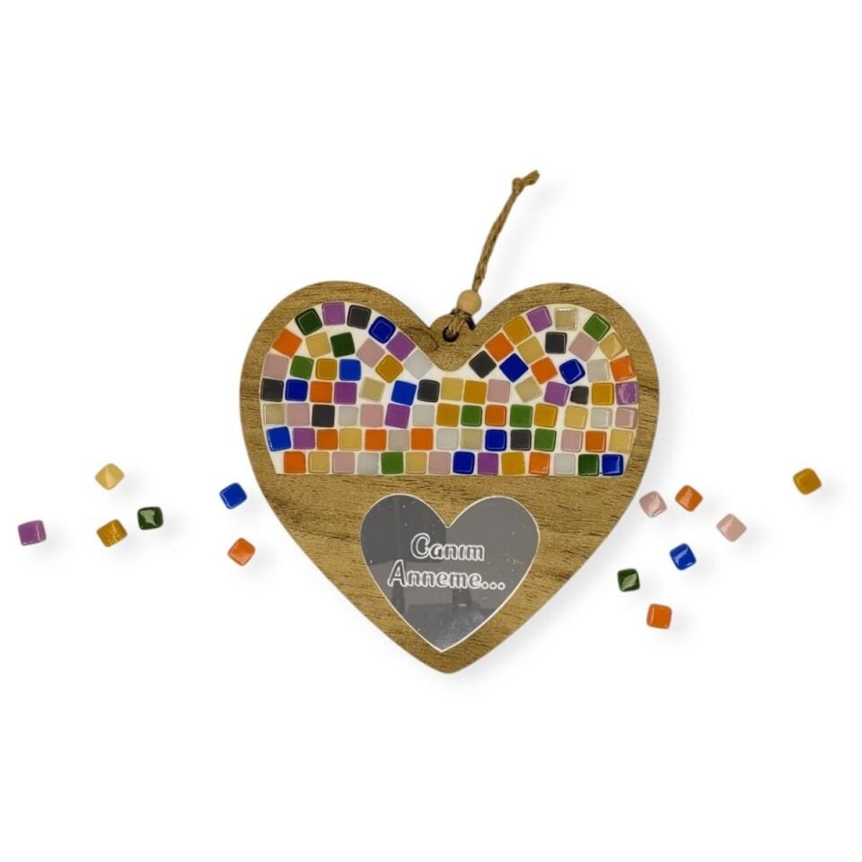 Kalp Figürü - Mia Ahşap Mozaik Seti- Çocuk Aktivite Seti - Standart Atölye