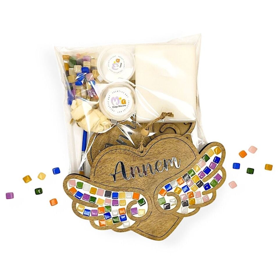 Melek Annem Figürü - Mia Ahşap Mozaik Seti- Çocuk Aktivite Seti - Standart Atölye