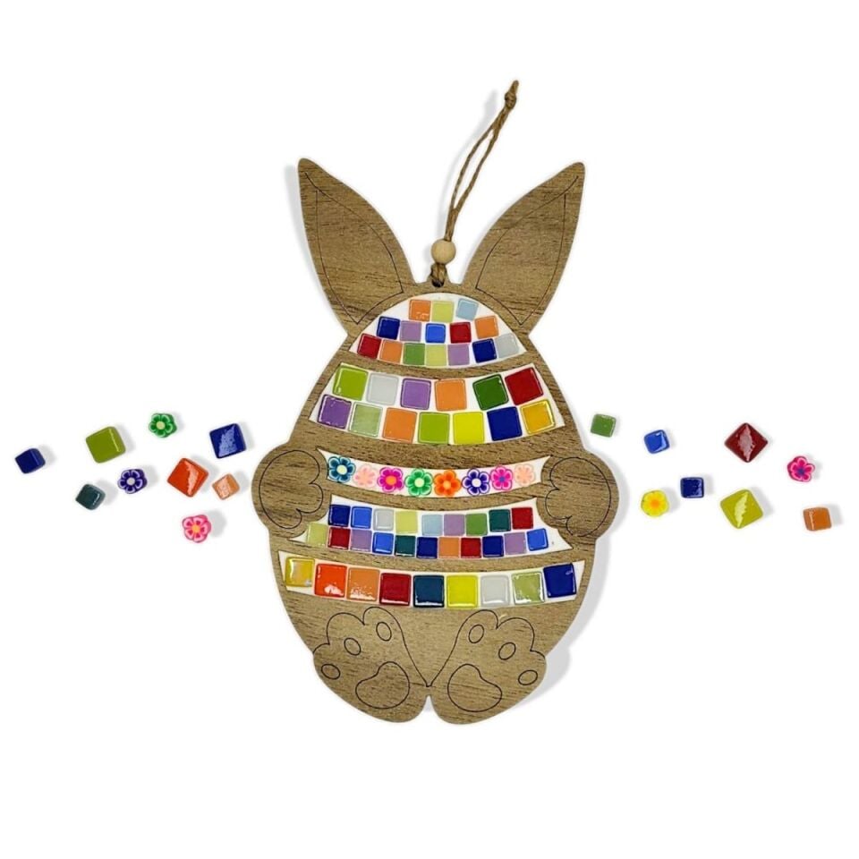 Tavşan Figürü - Paskalya - Mia Ahşap Mozaik Seti- Çocuk Aktivite Seti - Standart Atölye