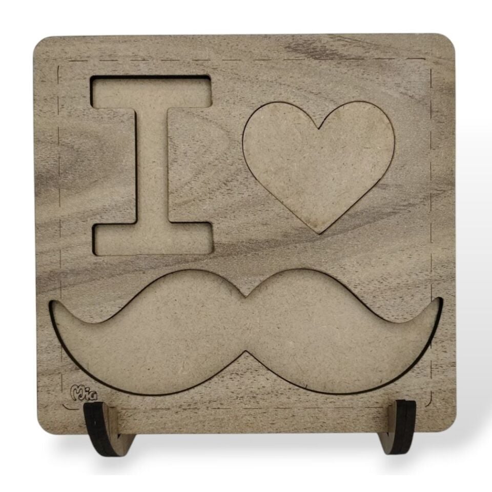 Canım Babam Figürü - Mia Ahşap Mozaik ve Boyama Seti- Çocuk Aktivite Seti - Standart Atölye