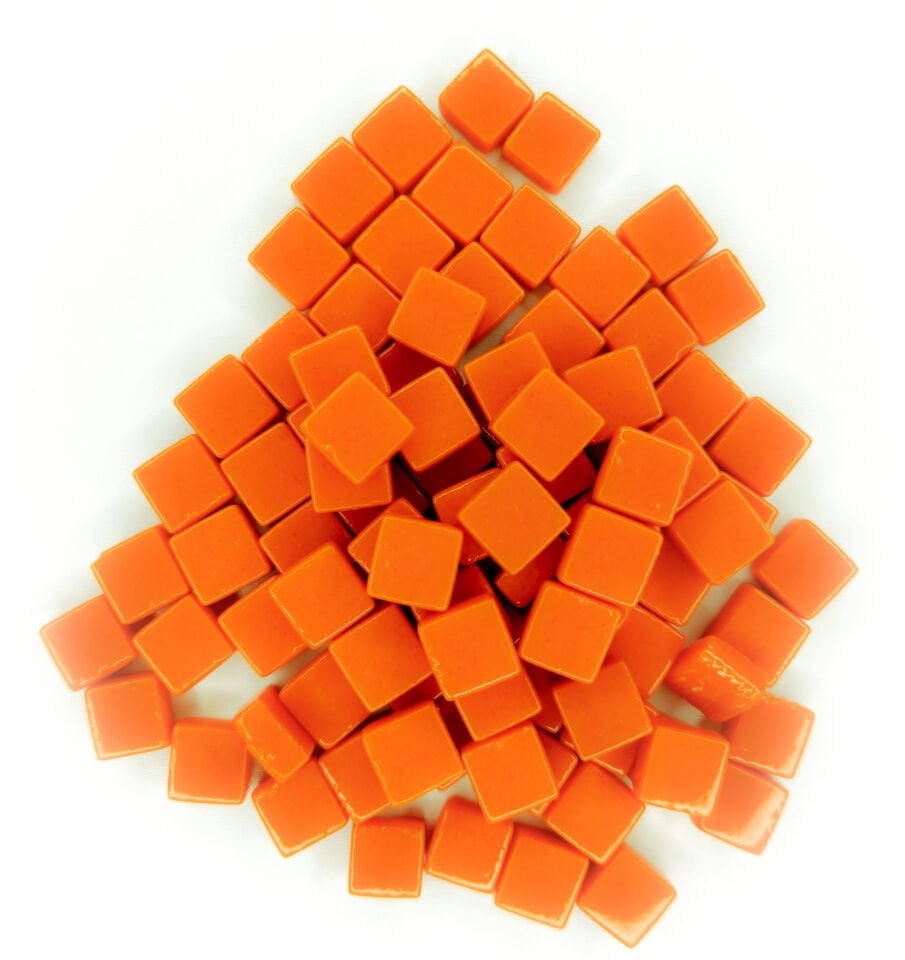 Turuncu - 12x12mm Cam Mozaik Taş - 1000gr