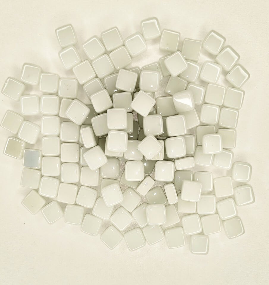 Beyaz - 12x12mm Cam Mozaik Taş - 1000gr