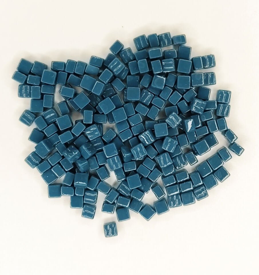Petrol Yeşil - 8x8mm Cam Mozaik Taş - 1000gr