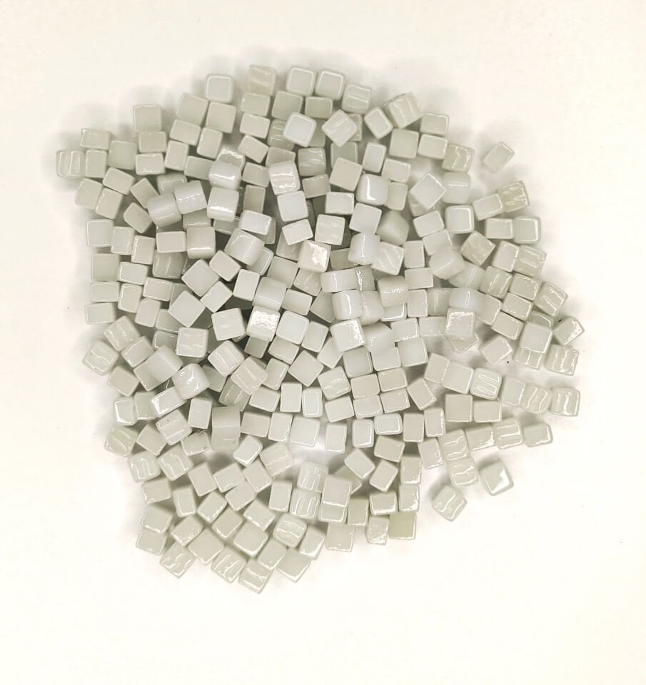 Beyaz - 8x8mm Cam Mozaik Taş - 1000gr