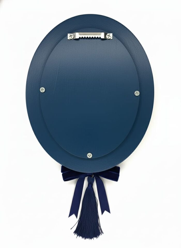 Peter Rabbit Esintili El Yapımı Dekoratif Tavşan Tablosu - Mavi Kurdele Detaylı