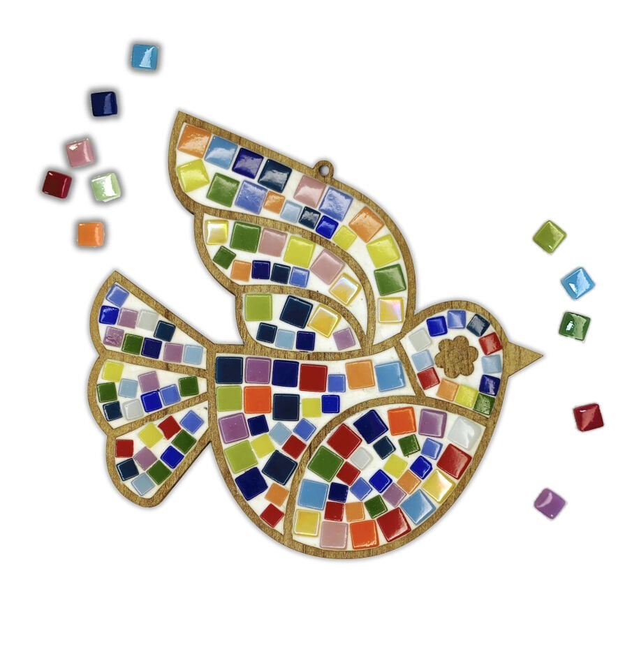 Güvercin Mozaik Sanat Seti- Ahşap Figürlü Sanatsal Mozaik Çocuk Etkinlik Seti-Kendin Yap Seti