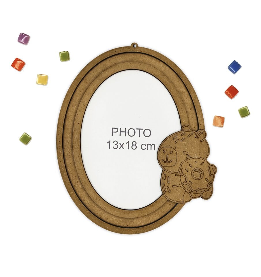 3'ü 1 Arada Çocuk Etkinlik Seti: Ahşap Çerçeve, Kapibara Boyama ve Mozaik - Çocuk DIY Etkinlik Seti