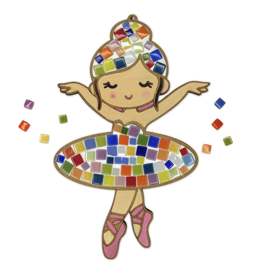 Balerin Mozaik ve Boyama Çocuk Etkinlik Seti - 2'si 1 arada Mozaik ve Boyama Çocuk DIY Etkinlik Seti