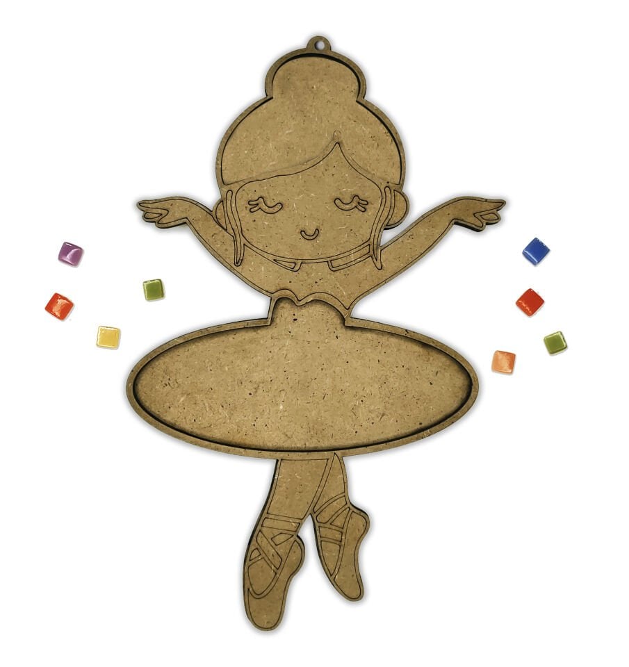 Balerin Mozaik ve Boyama Çocuk Etkinlik Seti - 2'si 1 arada Mozaik ve Boyama Çocuk DIY Etkinlik Seti