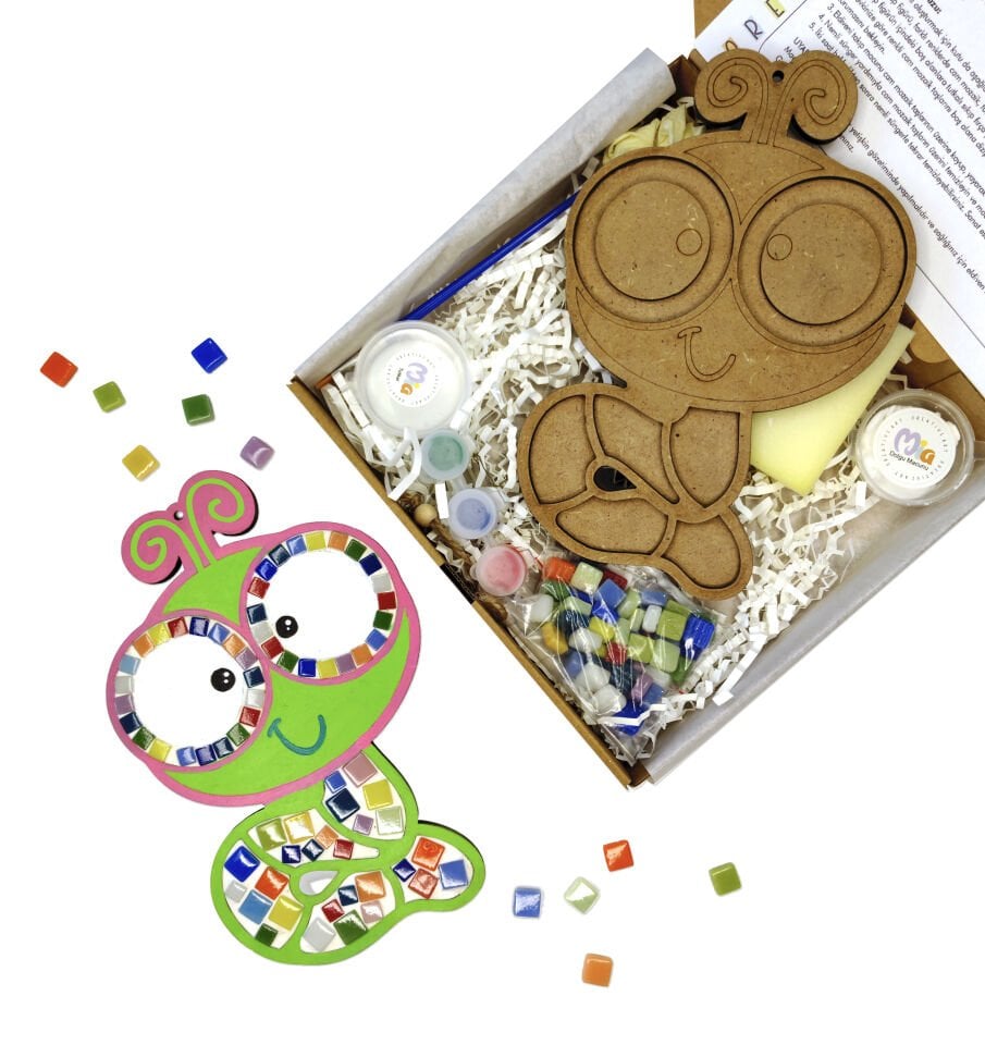 Fındık Kurdu Mozaik ve Boyama Çocuk Etkinlik Seti-2'si 1 arada Mozaik ve Boyama Çocuk DIY Seti