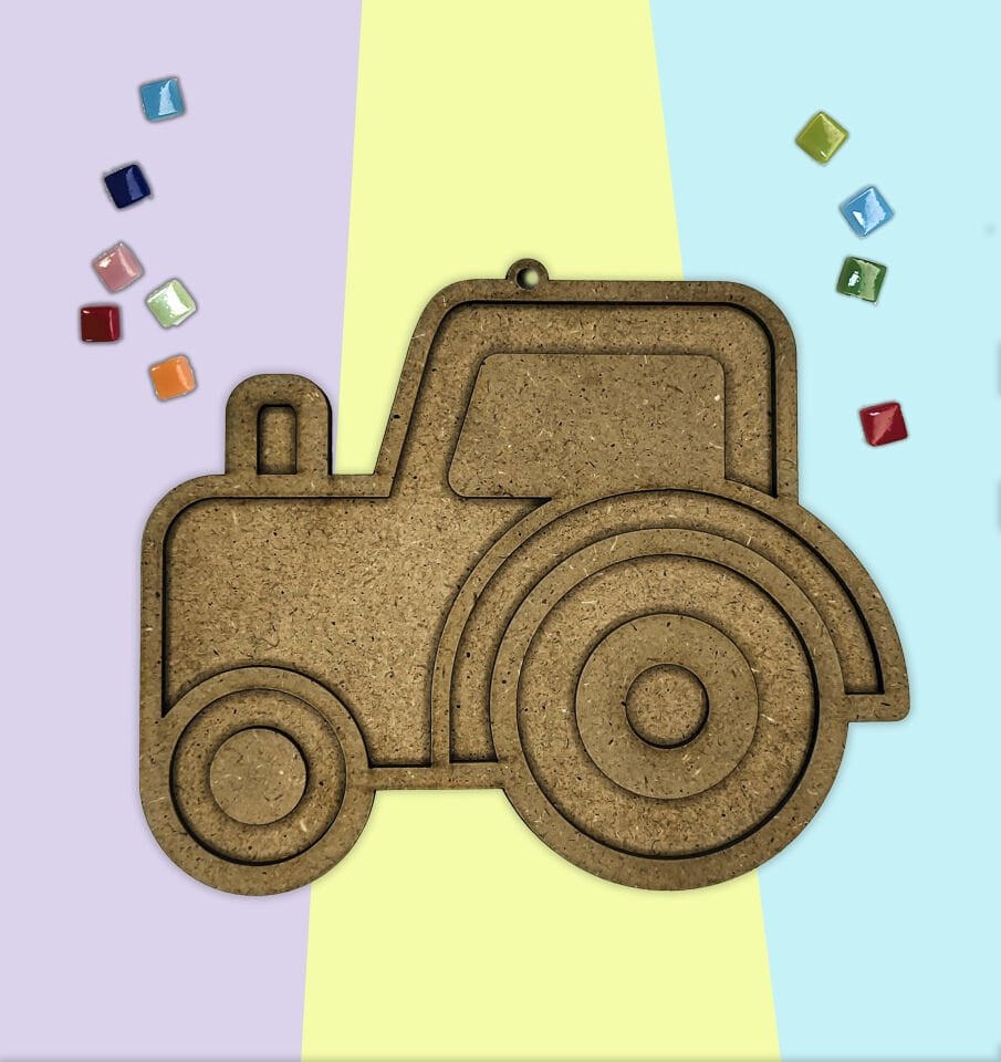 Traktör Mozaik ve Boyama Çocuk Etkinlik Seti-2'si 1 arada Mozaik ve Boyama Çocuk DIY Etkinlik Seti