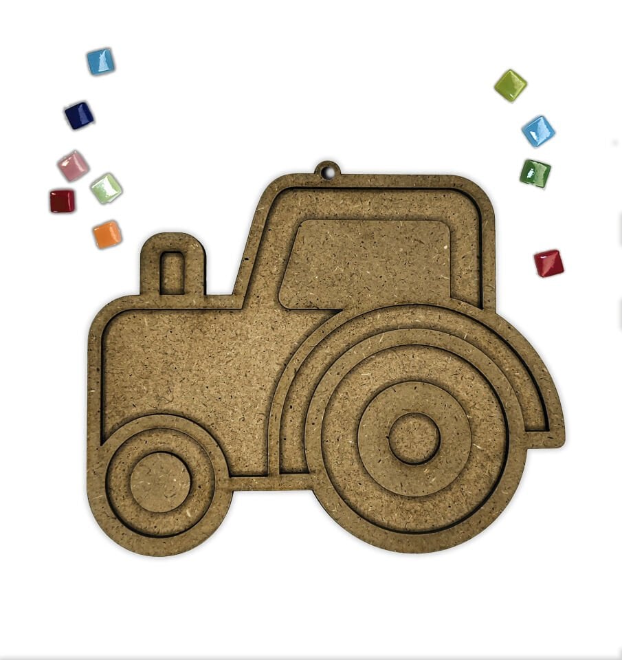 Traktör Mozaik ve Boyama Çocuk Etkinlik Seti-2'si 1 arada Mozaik ve Boyama Çocuk DIY Etkinlik Seti