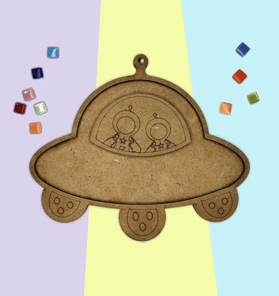UFO Mozaik ve Boyama Çocuk Etkinlik Seti-2'si 1 arada Mozaik ve Boyama Çocuk DIY Etkinlik Seti