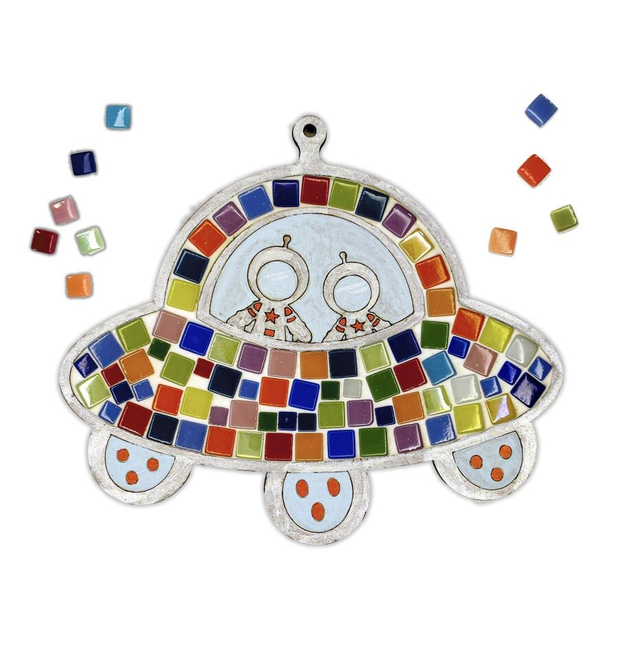 UFO Mozaik ve Boyama Çocuk Etkinlik Seti-2'si 1 arada Mozaik ve Boyama Çocuk DIY Etkinlik Seti