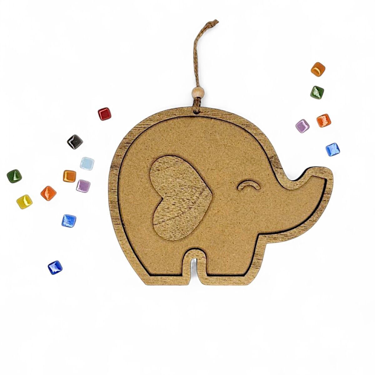 Fil Figürü-Ahşap Görünümlü Özel Kaplamalı Kolay Silinen Ahşap Baz (Ham MDF Değil)