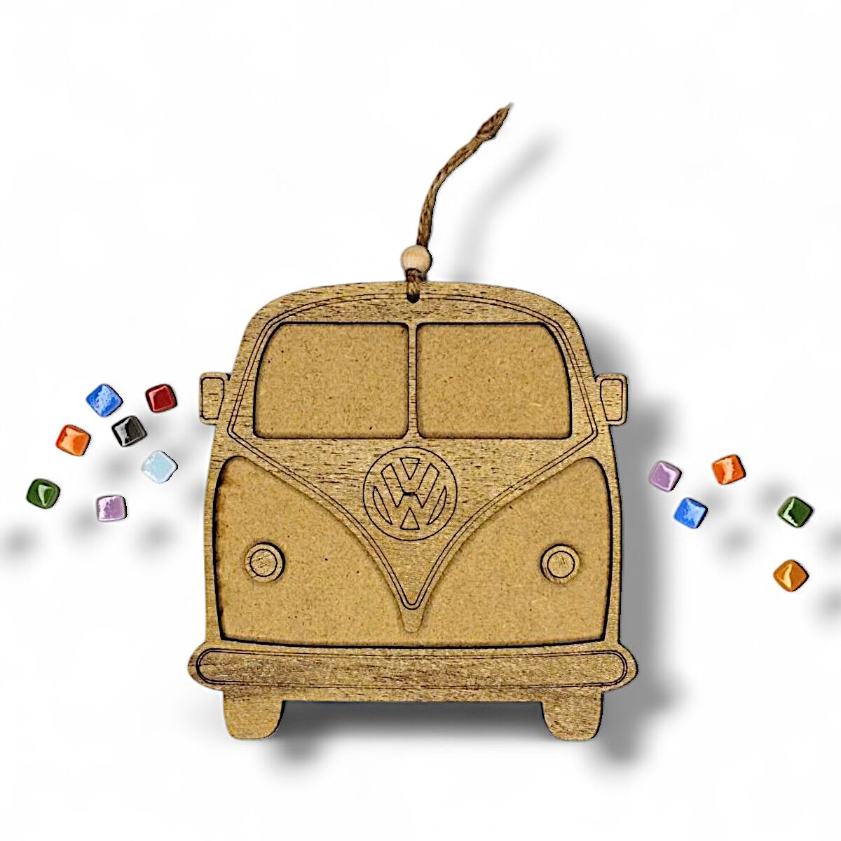 Araba Figürü-Ahşap Görünümlü Özel Kaplamalı Kolay Silinen Ahşap Baz (Ham MDF Değil)