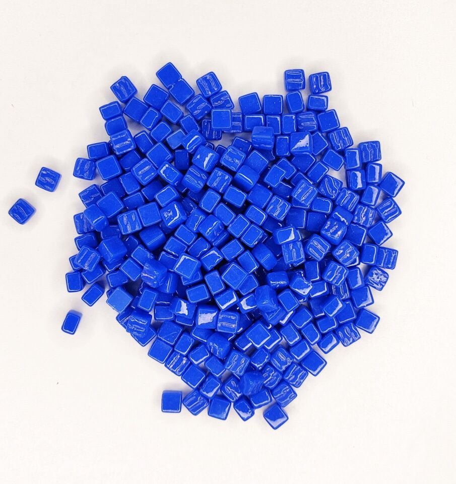 Mavi - 8x8mm Cam Mozaik Taş - 200gr