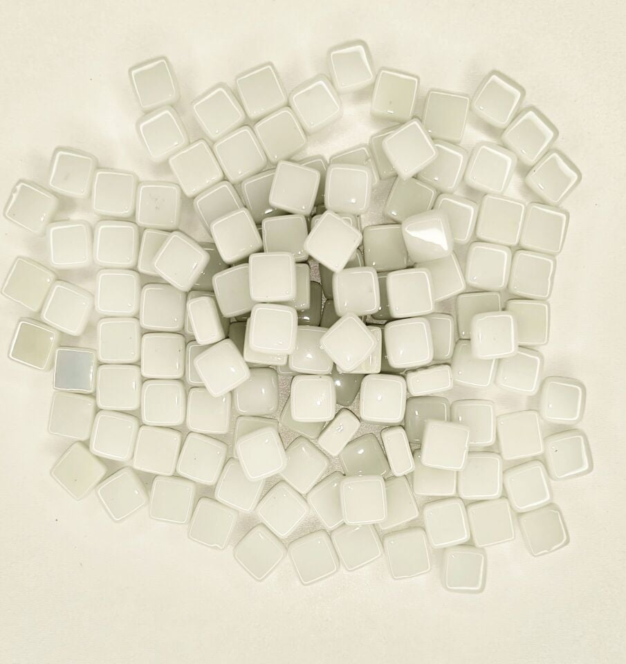 Beyaz - 12x12mm Cam Mozaik Taş - 200gr