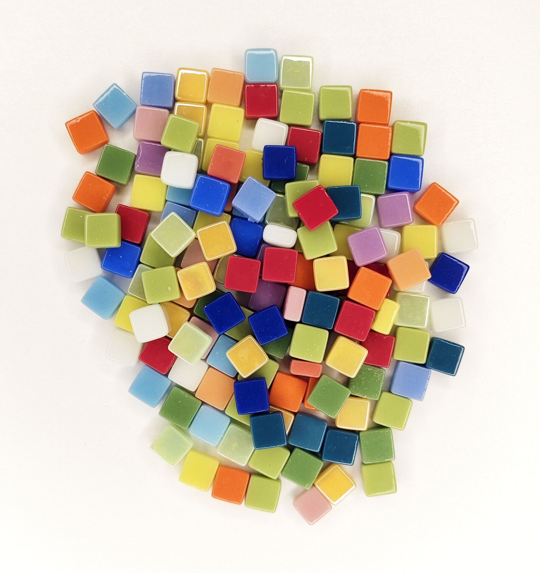 Karışık Renk - 12x12mm Cam Mozaik Taş - 200gr