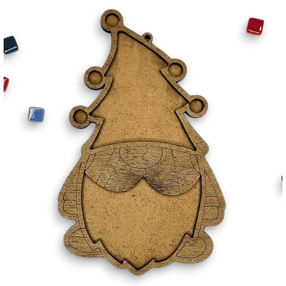 Noel Baba Figürü - Mia Ahşap Mozaik Seti- Çocuk Aktivite Seti - Standart Atölye